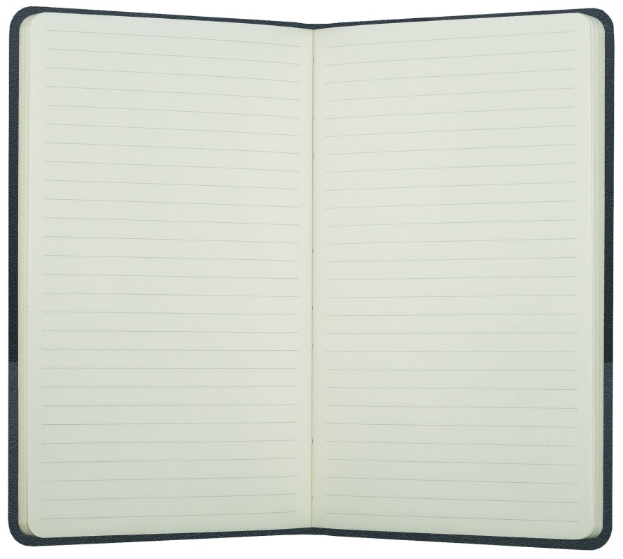 Notizbuch DIN A5 schmal (gebunden) | Echtleder | BOXCALF schwarz